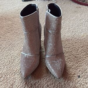 Elegant Silver Ankle Boots
